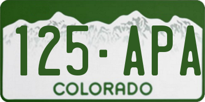 CO license plate 125APA