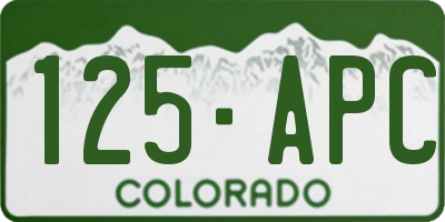CO license plate 125APC