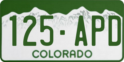 CO license plate 125APD