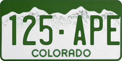 CO license plate 125APE