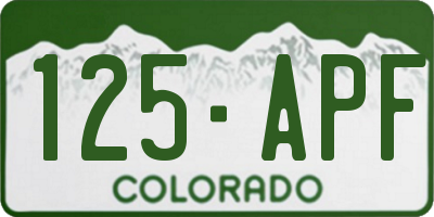 CO license plate 125APF