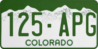 CO license plate 125APG