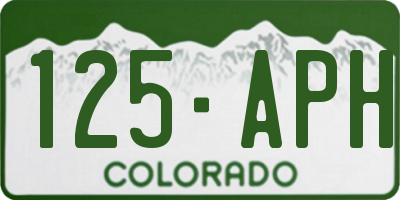 CO license plate 125APH