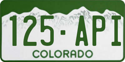 CO license plate 125API