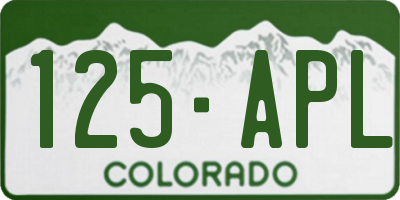 CO license plate 125APL