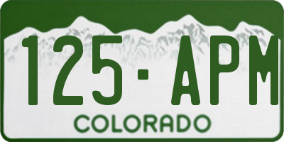 CO license plate 125APM