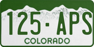 CO license plate 125APS