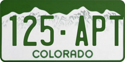 CO license plate 125APT