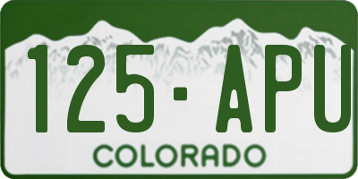 CO license plate 125APU