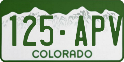 CO license plate 125APV