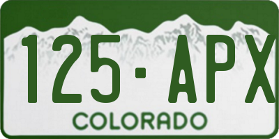CO license plate 125APX