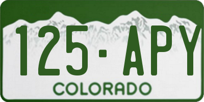 CO license plate 125APY