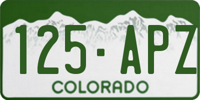CO license plate 125APZ