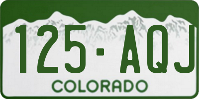 CO license plate 125AQJ