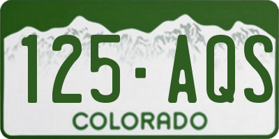 CO license plate 125AQS
