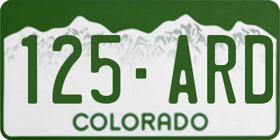 CO license plate 125ARD