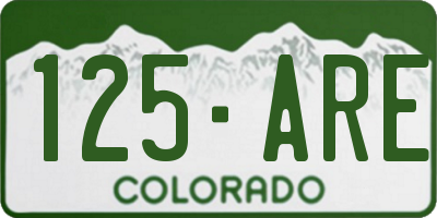 CO license plate 125ARE