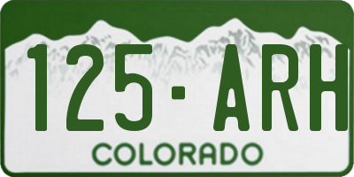 CO license plate 125ARH