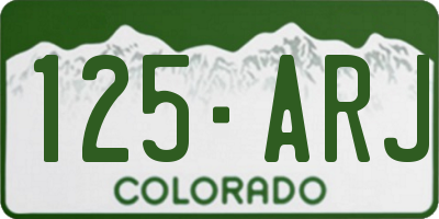 CO license plate 125ARJ