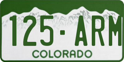 CO license plate 125ARM