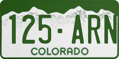 CO license plate 125ARN