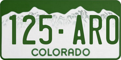 CO license plate 125ARO