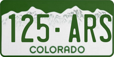 CO license plate 125ARS