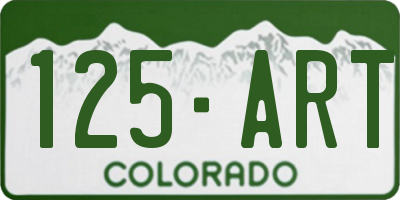 CO license plate 125ART