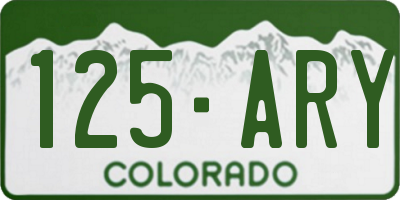 CO license plate 125ARY