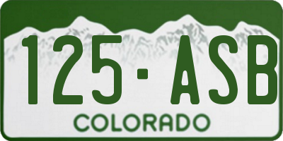 CO license plate 125ASB