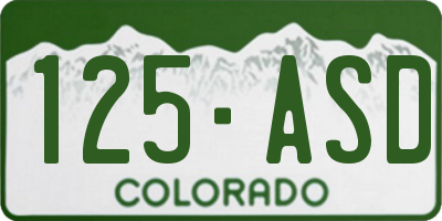 CO license plate 125ASD