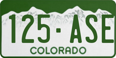 CO license plate 125ASE