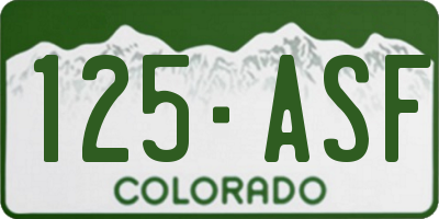 CO license plate 125ASF