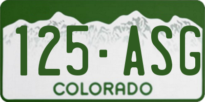 CO license plate 125ASG