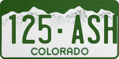 CO license plate 125ASH