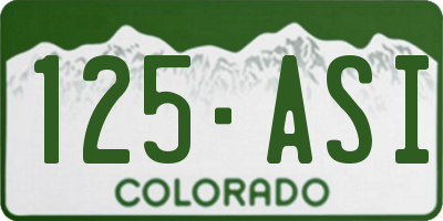 CO license plate 125ASI