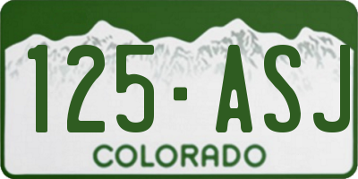 CO license plate 125ASJ