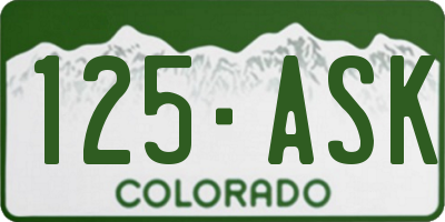 CO license plate 125ASK