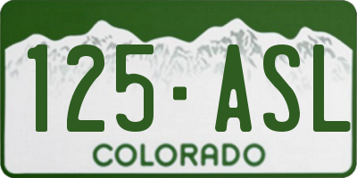 CO license plate 125ASL