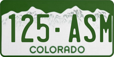 CO license plate 125ASM