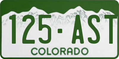 CO license plate 125AST