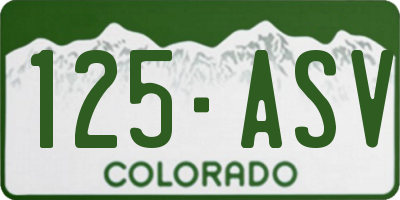 CO license plate 125ASV