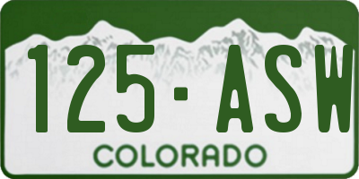 CO license plate 125ASW