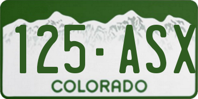 CO license plate 125ASX