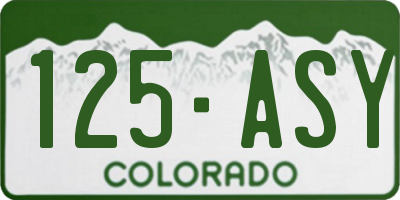 CO license plate 125ASY