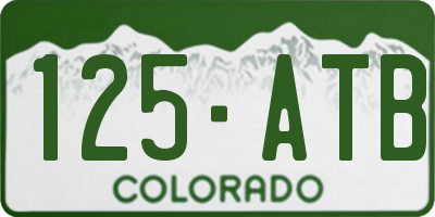 CO license plate 125ATB