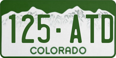 CO license plate 125ATD