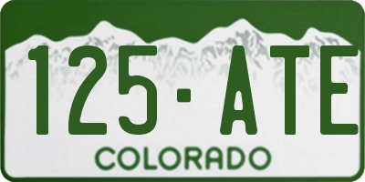 CO license plate 125ATE