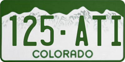 CO license plate 125ATI