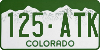 CO license plate 125ATK